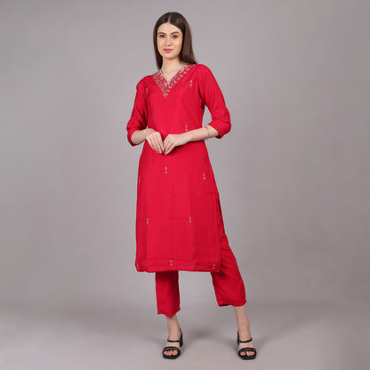 Magenta Gajji Silk Kurta Set