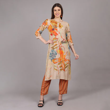 Pure Crepe Kurta Set with handwork