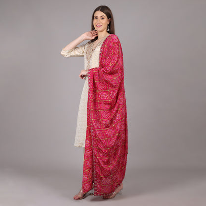 Jacquard Tissue Kurta Set with Gatchola Dupatta