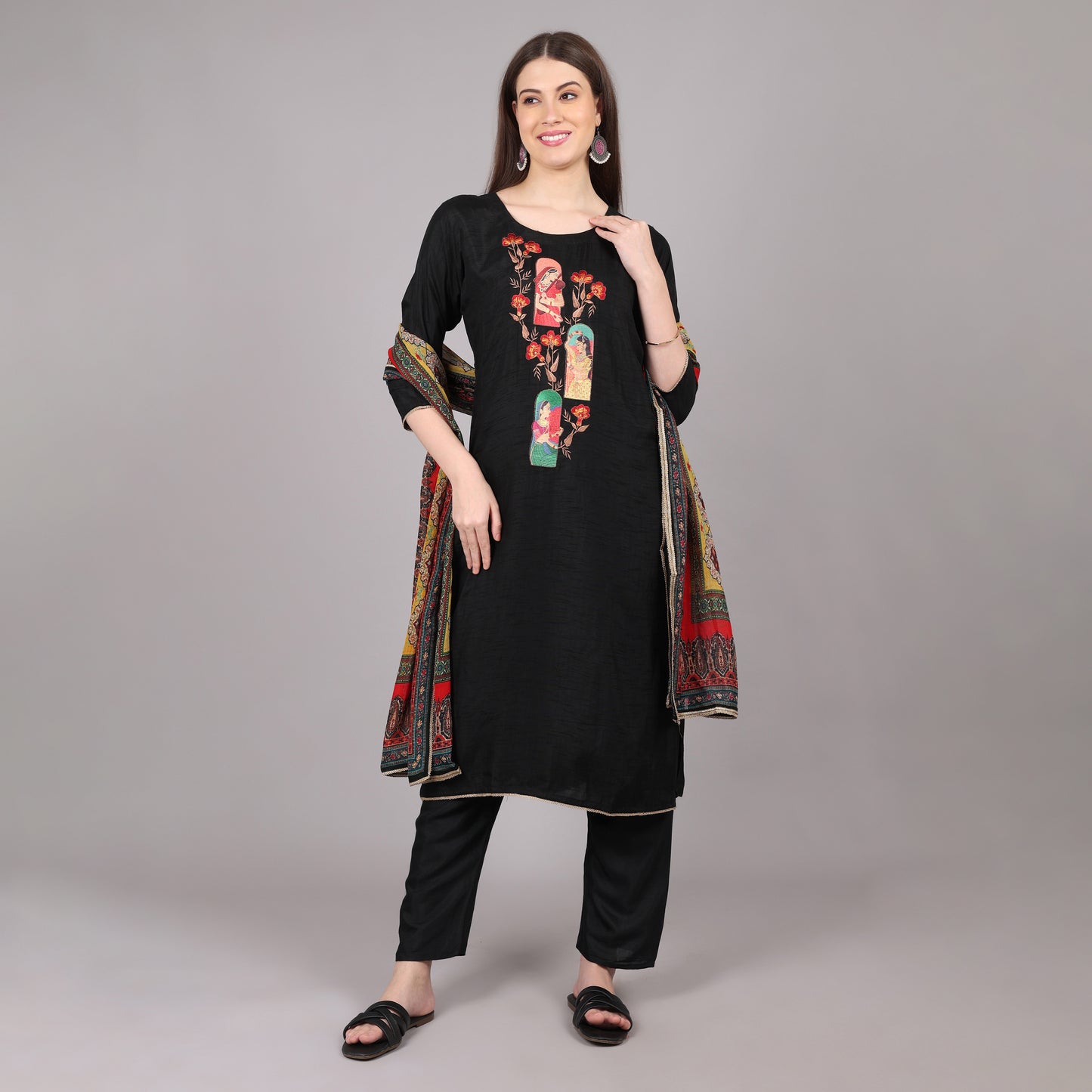 Black Mulberry Silk Kurta Set