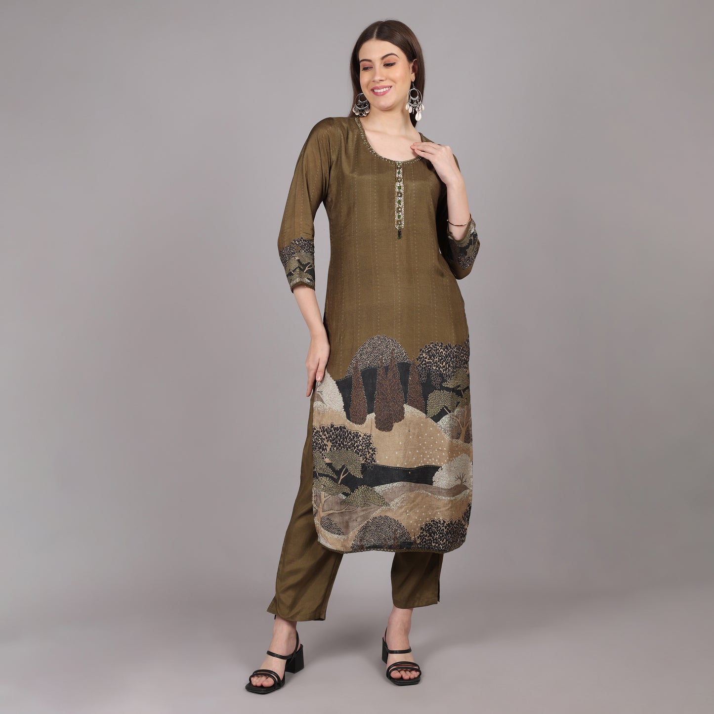 Muslin Kurta Set with handwork