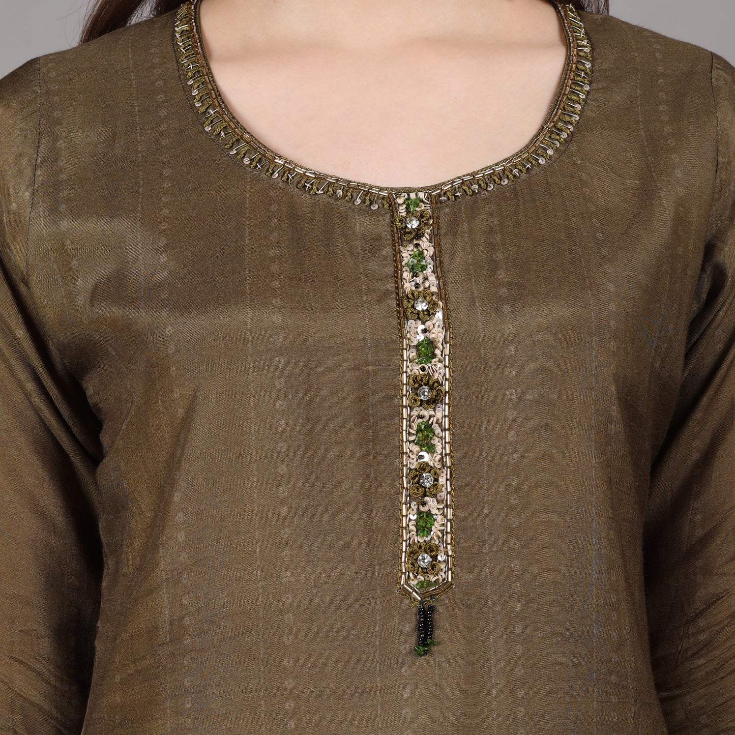 Muslin Kurta Set with handwork